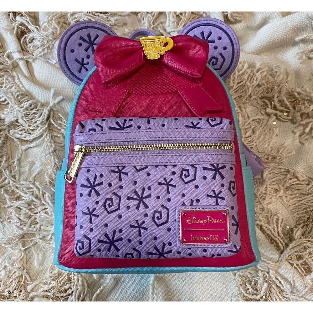 Loungefly Minnie Mouse Main Attraction Mad  Hatter Mini Backpack Disney NEW